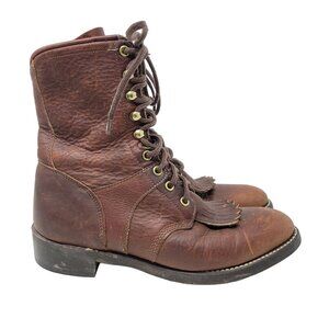 Avonite Hypalon Oil Resistant Dupont Lace Up Leather Boots Kilty 7 Brown Distres